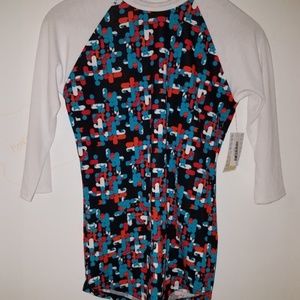Lularoe Randy Baseball tee red white and blue NWOT
